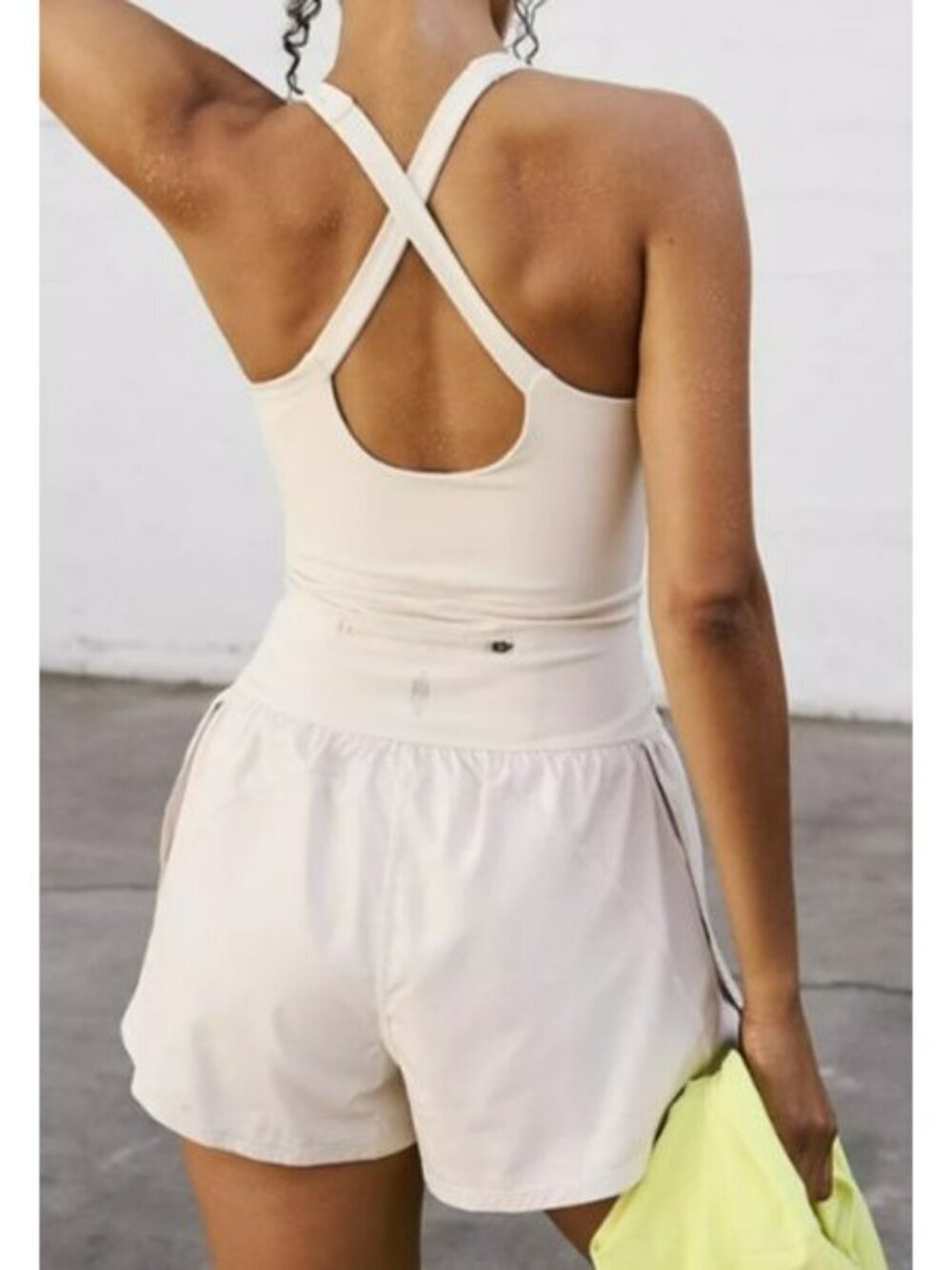 Free People Moment Womens Beige Romper XS With Cutout Detail & Liner - Picture 13 of 13